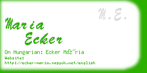maria ecker business card